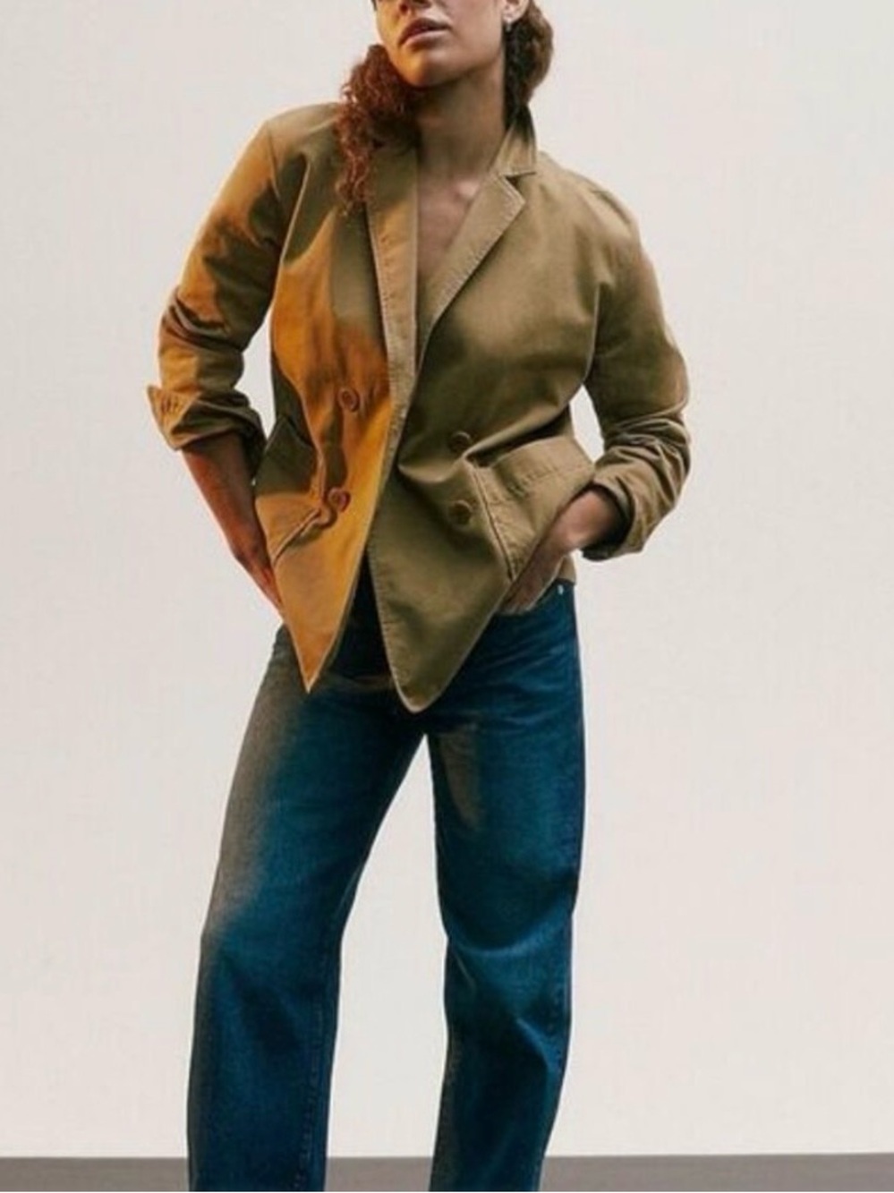 Madewell Crossover Blazer in (Re)generative Chino Dark Khaki